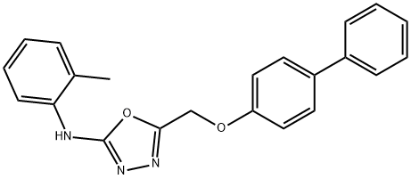 5-(((1,1'-Biphenyl)-4-yloxy)methyl)-N-(2-methylphenyl)-1,3,4-oxadiazol-2-amine Struktur