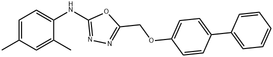 5-(((1,1'-Biphenyl)-4-yloxy)methyl)-N-(2,4-dimethylphenyl)-1,3,4-oxadiazol-2-amine Struktur