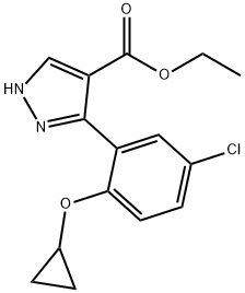 Ethyl 3-(5-chloro-2-cyclopropoxyphenyl)-1H-pyrazole-4-carboxylate Struktur