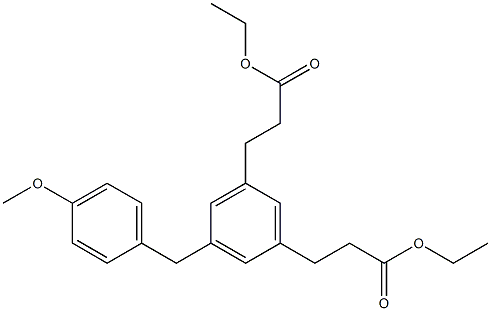 Diethyl 3,3'-(5-(4-methoxybenzyl)-1,3-phenylene)dipropanoate Struktur