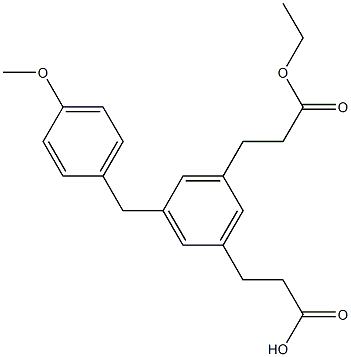 3-(3-(3-Ethoxy-3-oxopropyl)-5-(4-methoxybenzyl)phenyl)propanoic acid Struktur