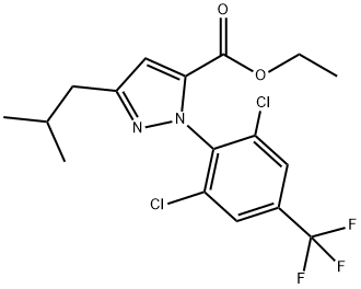 1-[2,6-DICHLORO-4-(FLUOROMETHYL)PHENYL]-3-(2-METHYLPROPYL)-1H-PYRAZOLE-5-CARBOXYLIC ACID ETHYL ESTER Struktur