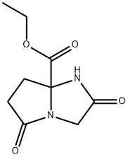 Ethyl tetrahydro-2,5-dioxo-1H-pyrrolo(1,2-a)imidazole-7a(5H)-carboxyla te Struktur