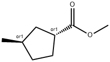 Cyclopentanecarboxylic acid, 3-methyl-, methyl ester, trans- (9CI) Struktur