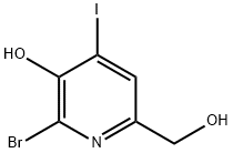 2-Bromo-6-(hydroxymethyl)-4-iodopyridin-3-ol Struktur