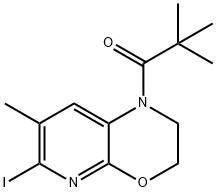 1-(6-Iodo-7-methyl-2,3-dihydro-1H-pyrido[2,3-b]-[1,4]oxazin-1-yl)-2,2-dimethylpropan-1-one Struktur