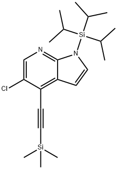 5-Chloro-1-(triisopropylsilyl)-4-((trimethylsilyl) -ethynyl)-1H-pyrrolo[2,3-b]pyridine Struktur