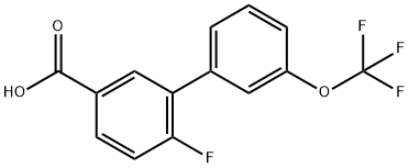 4-Fluoro-3-(3-trifluoromethoxyphenyl)benzoic acid Struktur