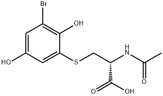 2-bromo-6-(N-acetylcystein-S-yl)hydroquinone Struktur