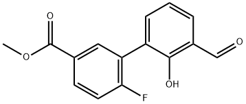 6-(2-Fluoro-5-Methoxycarbonylphenyl)-2-forMylphenol Struktur