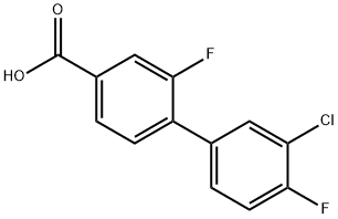 3'-Chloro-2,4'-difluoro-[1,1'-biphenyl]-4-carboxylic acid Struktur