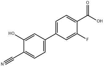 5-(4-Carboxy-3-fluorophenyl)-2-cyanophenol Struktur