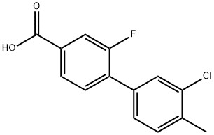 4-(3-Chloro-4-methylphenyl)-3-fluorobenzoic acid Struktur