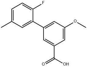 2'-Fluoro-5-Methoxy-5'-Methyl-[1,1'-biphenyl]-3-carboxylic acid Struktur