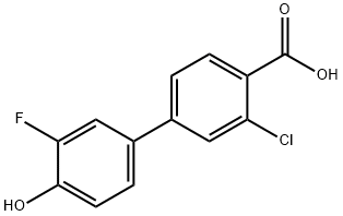 2-Chloro-4-(3-fluoro-4-hydroxyphenyl)benzoic acid Struktur