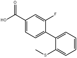 3-Fluoro-4-(2-Methylthiophenyl)benzoic acid Struktur