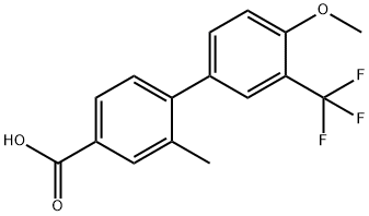 4'-Methoxy-2-Methyl-3'-(trifluoroMethyl)-[1,1'-biphenyl]-4-carboxylic acid Struktur