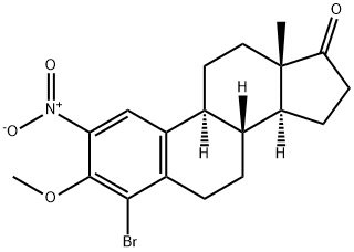 4-bromo-3-methoxy-2-nitro-1,3,5(10)-estratriene-17-one Struktur