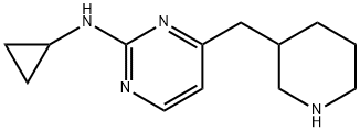 N-cyclopropyl-4-(piperidin-3-ylMethyl)pyriMidin-2-
aMine Struktur