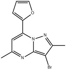 3-bromo-7-(furan-2-yl)-2,5-dimethylpyrazolo[1,5-a]pyrimidine Struktur