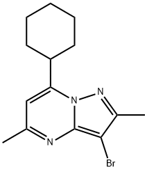 3-bromo-7-cyclohexyl-2,5-dimethylpyrazolo[1,5-a]pyrimidine Struktur