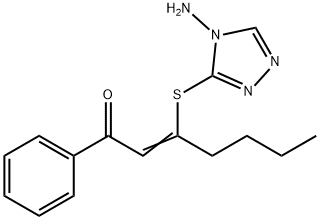 2-Hepten-1-one, 3-((4-amino-4H-1,2,4-triazol-3-yl)thio)-1-phenyl- Struktur