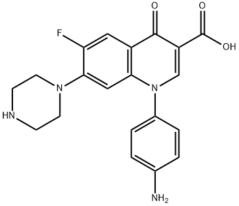 3-Quinolinecarboxylic acid, 1-(4-aMinophenyl)-6-fluoro-1,4-dihydro-4-oxo-7-(1-piperazinyl)- Struktur