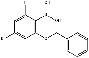 2-(benzyloxy)-4-broMo-6-fluorophenylboronic acid Struktur