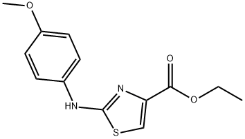 Ethyl 2-(4-methoxy-phenylamino)-4-thiazolecarboxylate Struktur