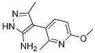 1H-Pyrazol-5-aMine, 4-(6-Methoxy-2-Methyl-3-pyridinyl)-3-Methyl- Struktur