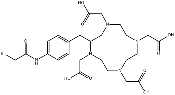 4-bromoacetamidobenzyl-1,4,7,10-tetraazacyclododecane-N,N',N'',N'''-tetraacetic acid Struktur