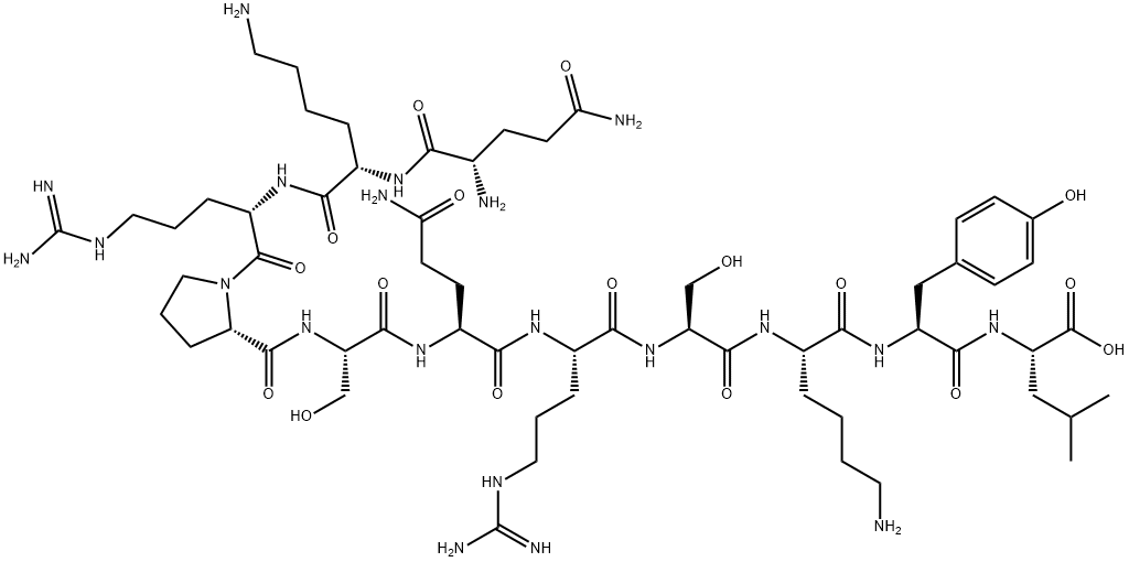 H-GLN-LYS-ARG-PRO-SER-GLN-ARG-SER-LYS-TYR-LEU-OH Structure