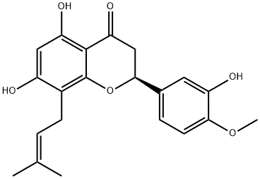 5,7,3'-Trihydroxy-4'-Methoxy-8-prenylflavanone Struktur