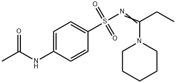 N-[4-[1-(1-piperidyl)propylideneamino]sulfonylphenyl]acetamide Struktur