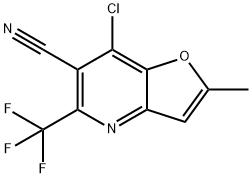 7-chloro-2-Methyl-5-(trifluoroMethyl)furo[3,2-b]pyridine-6-carbonitrile Struktur