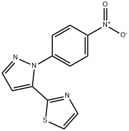 2-(1-(4-nitrophenyl)-1H-pyrazol-5-yl)thiazole Struktur