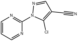 5-chloro-1-(pyrimidin-2-yl)-1H-pyrazole-4-carbonitrile Struktur