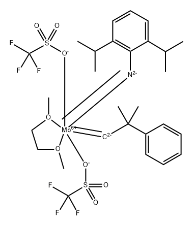 2,6-DIISOPROPYLPHENYLIMIDO NEOPHYLIDENEMOLYBDENUM (VI) BIS(TRIFLUOROMETHANESULFONATE)DIMETHOXYETHANE ADDUCT Struktur