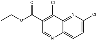 ethyl 4,6-dichloro-1,5-naphthyridine-3-carboxylate Struktur