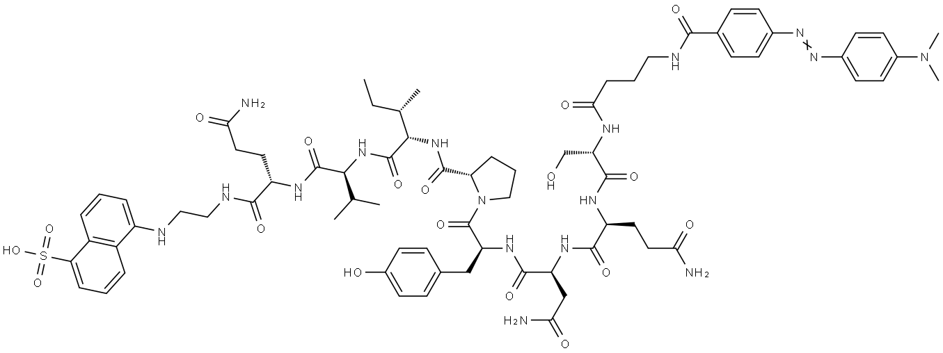 DABCYL-GAMMA-ABU-SER-GLN-ASN-TYR-PRO-ILE-VAL-GLN-EDANS Struktur