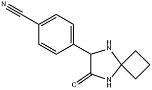 4-(7-Oxo-5,8-diazaspiro[3.4]oct-6-yl)benzonitrile Struktur