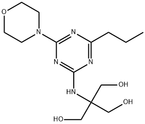 1,3-Propanediol, 2-(hydroxymethyl)-2-((4-(4-morpholinyl)-6-propyl-1,3, 5-triazin-2-yl)amino)- Struktur