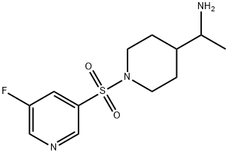 1-(1-(5-fluoropyridin-3-ylsulfonyl)piperidin-4-yl)ethanaMine Struktur