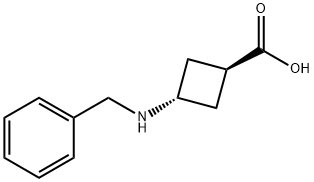 trans-3-[(phenylMethyl)aMino]cyclobutanecarboxylic acid TFA (1:1) Struktur