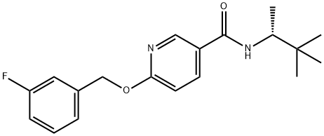 (R)-6-(3-Fluoro-benzyloxy)-N-(1,2,2-triMethyl-propyl)-nicotinaMide Struktur