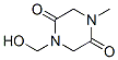 2,5-Piperazinedione,1-(hydroxymethyl)-4-methyl-(9CI) Struktur