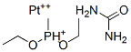 carbanide, diethoxy-methyl-phosphanium, platinum(+2) cation Struktur