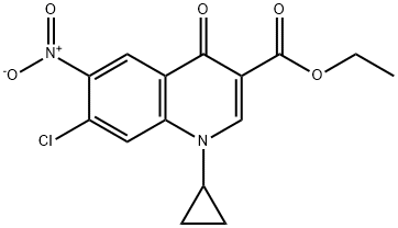 Ethyl 7-chloro-1-cyclopropyl-6-nitro-4-oxo-1,4-dihydro-3-quinolinecarboxylate Struktur