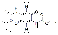 (2,5-Bis(1-aziridinyl)-3,6-dioxo-1,4-cyclohexadiene-1,4-diyl)biscarbam ic acid, bis(1-methylpropyl) ester Struktur