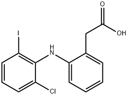 2-[(2-Chloro-6-iodophenyl)amino]benzeneacetic acid Struktur